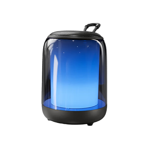 HP S10 Bluetooth Speaker with Colorful Light Effects, Music Rhythm, Mini Portable Bass Wireless TWS Outdoor Speaker for Computer and Mobile Phone, Black