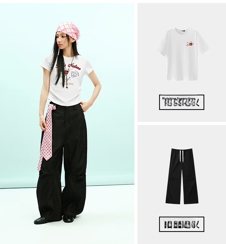 Semir Cooling T-Shirt | Luo Xiaohei Short Sleeve T-Shirt for Women Summer Short Slim Fit Shoulder 2026 Fun Clothing 109326100044 14