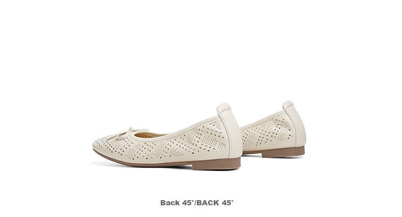RED DRAGONFLY Women's Casual Shoes, Summer Cowhide Soft-Soled Egg Roll Shoes, Hollow-Out Mom Shoes WTB25254, Beige, Size 39 10