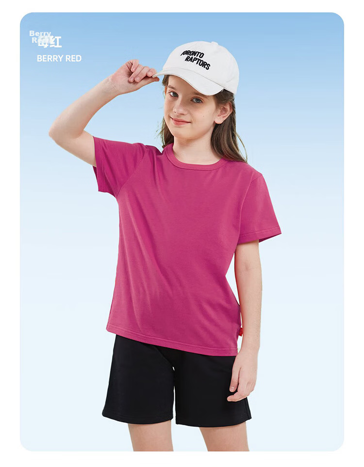 BOBDOG Girls Summer Outfit New Thin Short Sleeve T-Shirt and Pants Set White+Light Blue 170 15