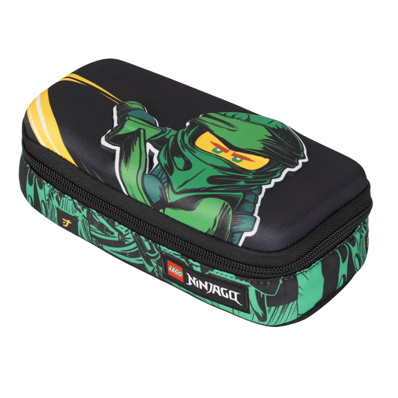 LEGO 3D Double-Layer Large Capacity Hard Shell Pencil Case Student Stationery Box Wear-Resistant Ninja Lloyd Green 20027