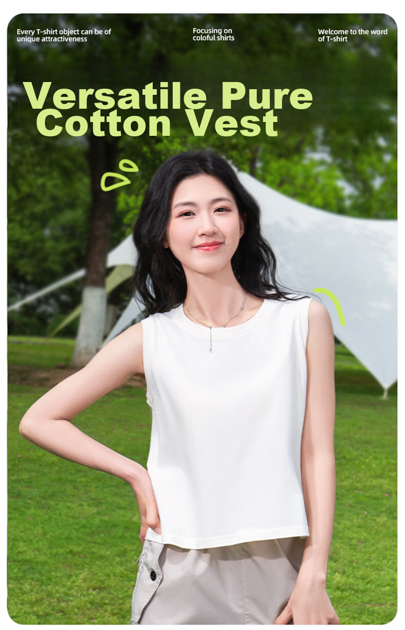 Baleno Women's Cotton Sleeveless T-Shirt Loose Fit Tank Top Wide Shoulder Strap Summer 2026 New Style Side Coverage Blouse 2