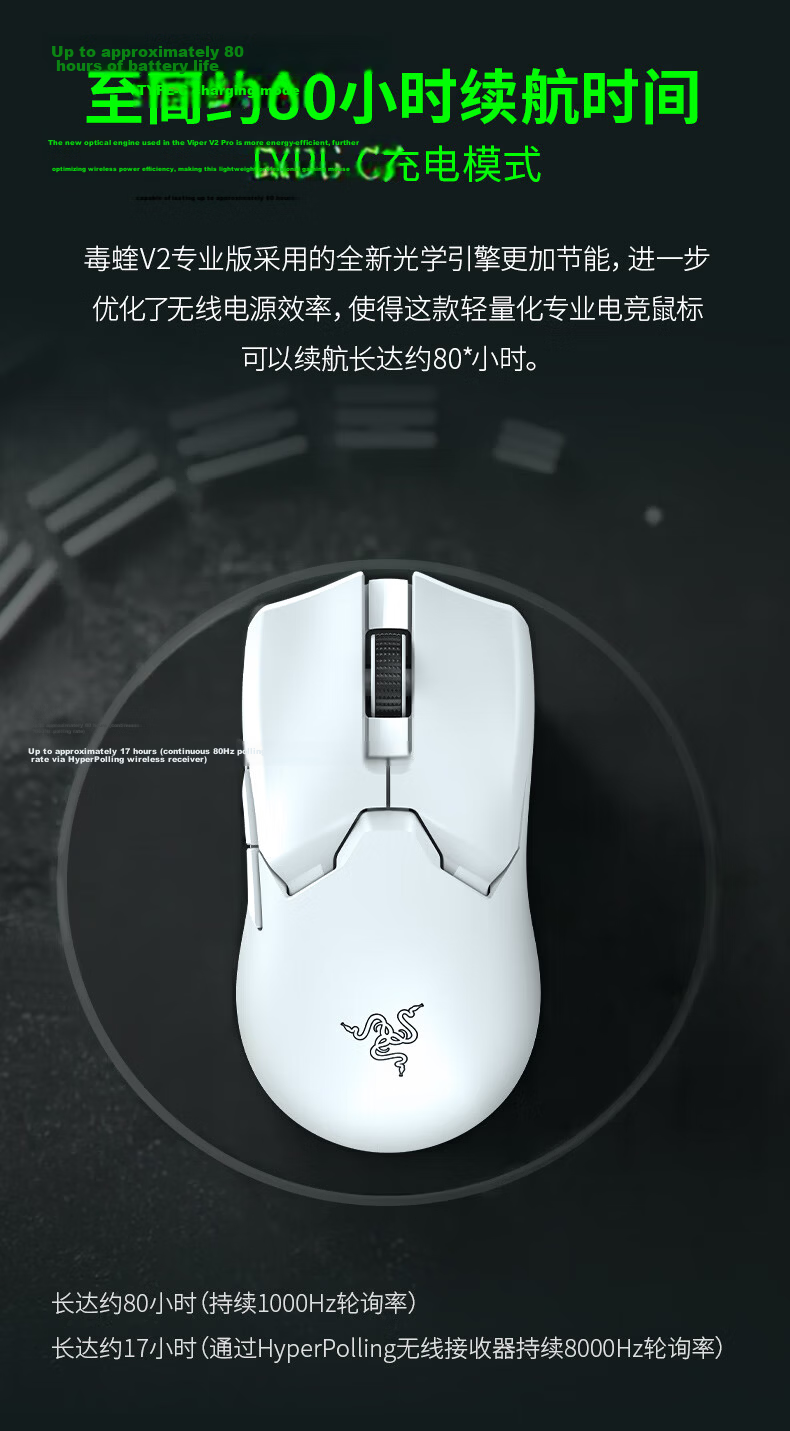 Razer Viper V4 Pro Wireless Gaming Mouse 8K Lightweight CS2 Delta Takedown LOL Faker Champion Edition Wireless Esports Black 7