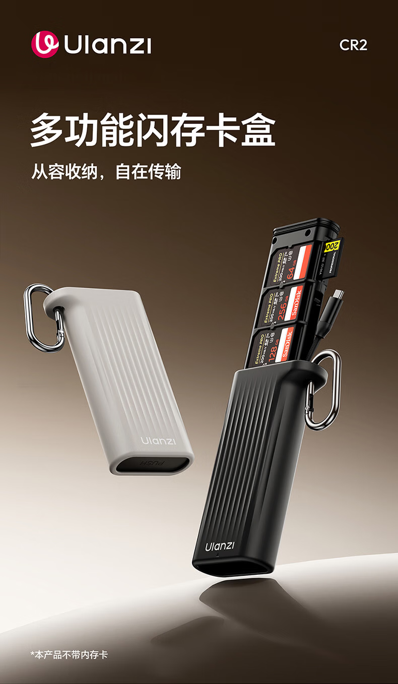 Ulanzi CR1 Three-In USB/Type-C Card Reader 3.1 High-Speed SD/TF Compatible with Computers, Tablets, Smartphones, Action Cameras, Drones, CCD Surveillance Storage Cards 1