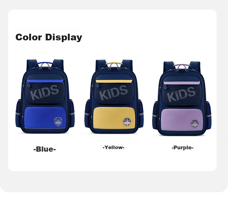 Edison Primary School Backpack Spine Protection Load Reduction Waist Support Anti-Drop Reflective Kids Bag L37-1 for Grades 1-3-6 6
