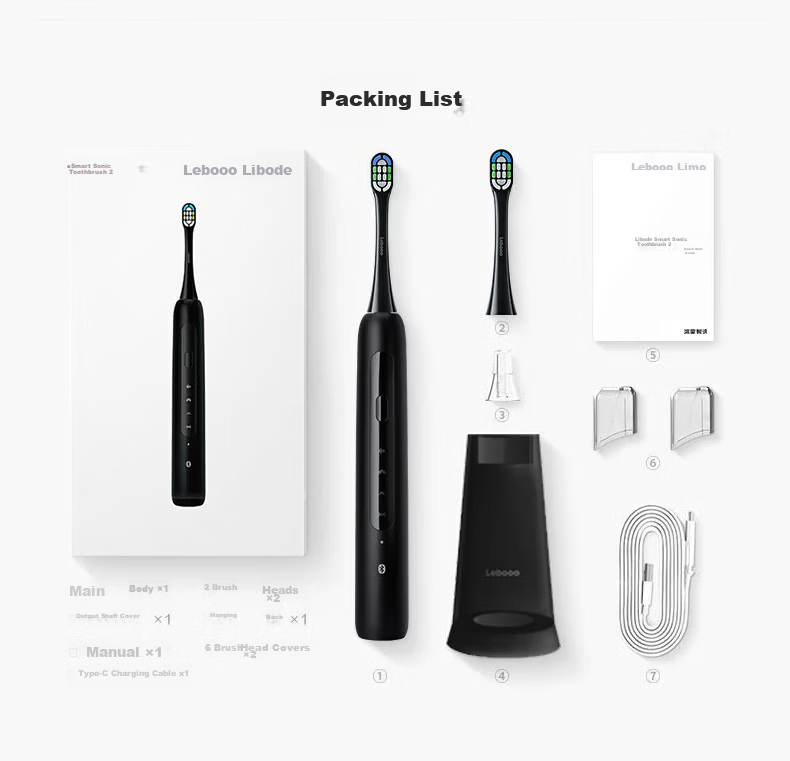 Hongmeng Smart Choice Libode Electric Toothbrush Sonic Toothbrush Youyang 2 Long Battery Life Adult Student Model Birthday Gift for Boyfriend Girlfriend Starry Night Black Compatible with Huawei Smart 18