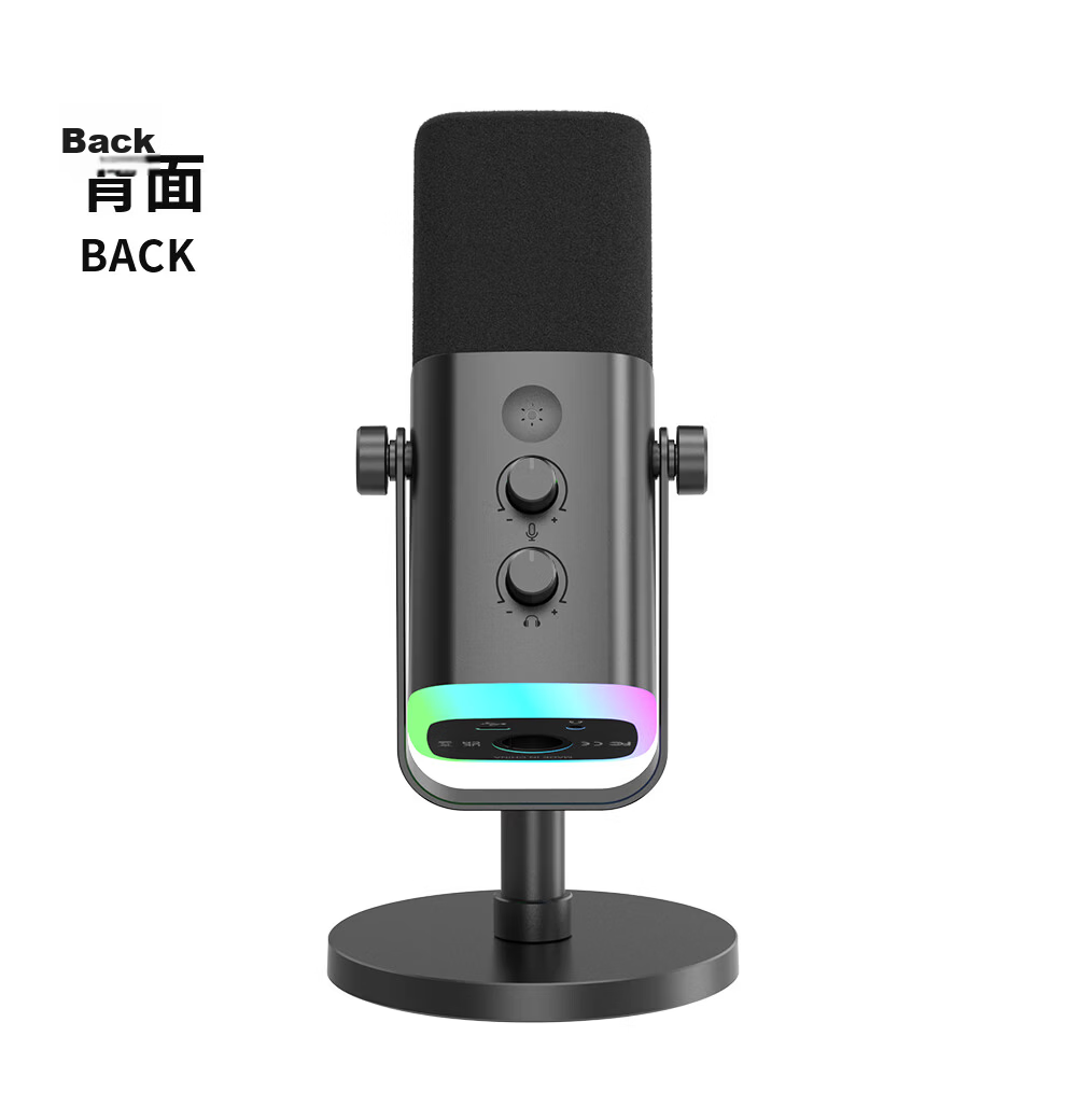 FIFINE Dynamic Noise-Cancelling USB Computer Microphone for Desktop Live Streaming, Gaming, Recording, Karaoke, Video, with External Sound Card Support, Desktop RGB Microphone, Wired Microphone AM8 Pink 23