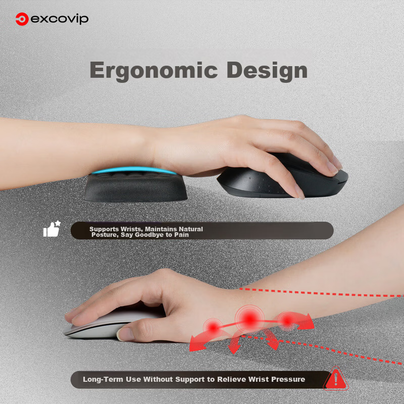 EXCO Ergonomic Silicone Wrist Rest Mouse Pad Palm Support Keyboard Wrist Pad Typing Support 0445 8