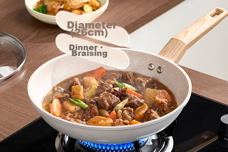 Midea Titanium Non-Stick Frying Pan 24cm for 1-3 People, Compatible with Induction and Gas Stoves, Ideal for Eggs, Steak, and Pancakes 20