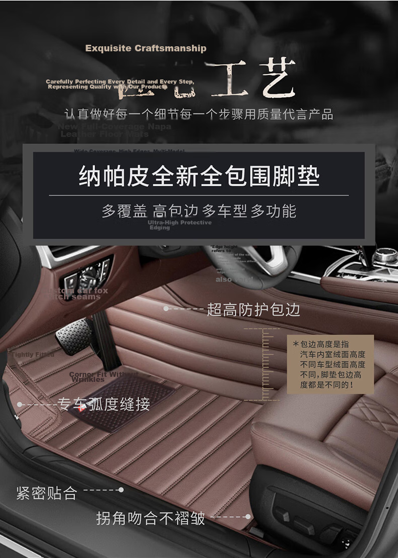 SIKEDI Full Coverage Floor Mats for Volkswagen Tayron 2019-2025 Models, Waterproof, Wear-Resistant, Odorless 6