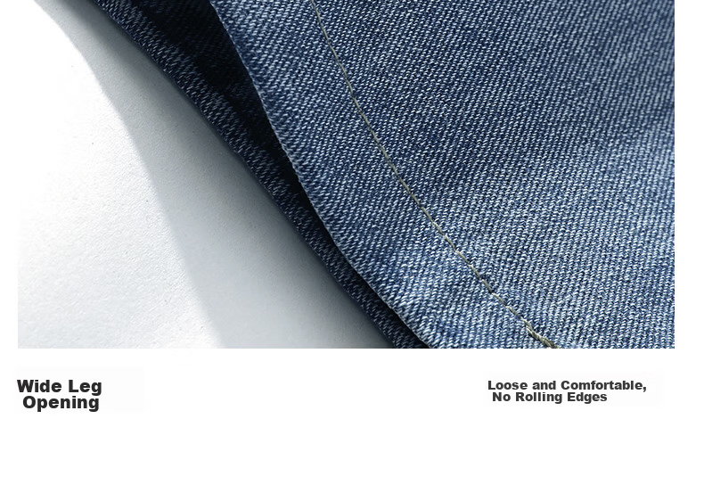 JEEP SPIRIT Men's Straight Loose Fit Jeans 2026 Spring Autumn New Casual Blue Trousers for Men 36