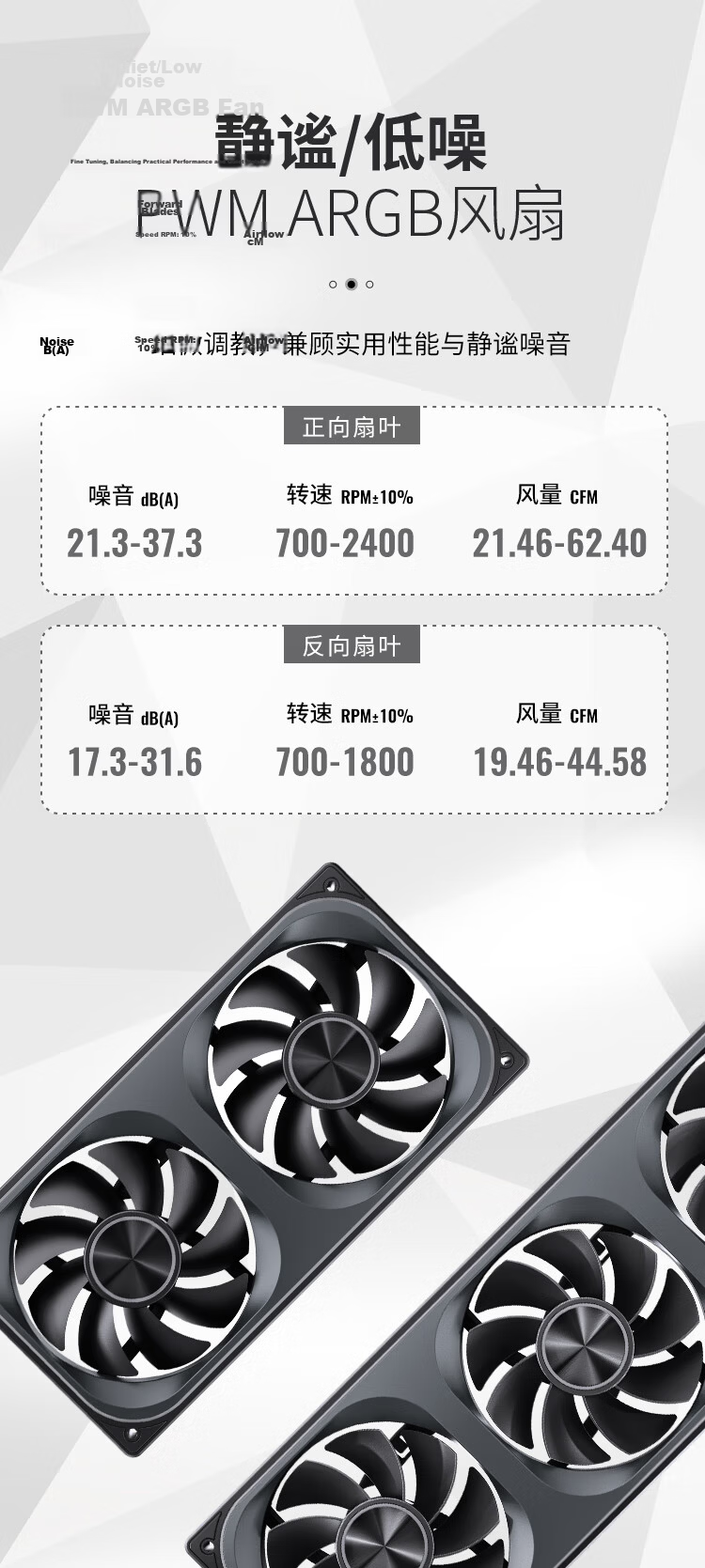 JONSBO ZA-420WR ARGB Version White Anti-Leaf 14CM*3 Case Fans (Four-Sided Integrated Multi-Layer Mirror Effect/3-In/Replaceable Fans/PWM Male And Female Headers) 8