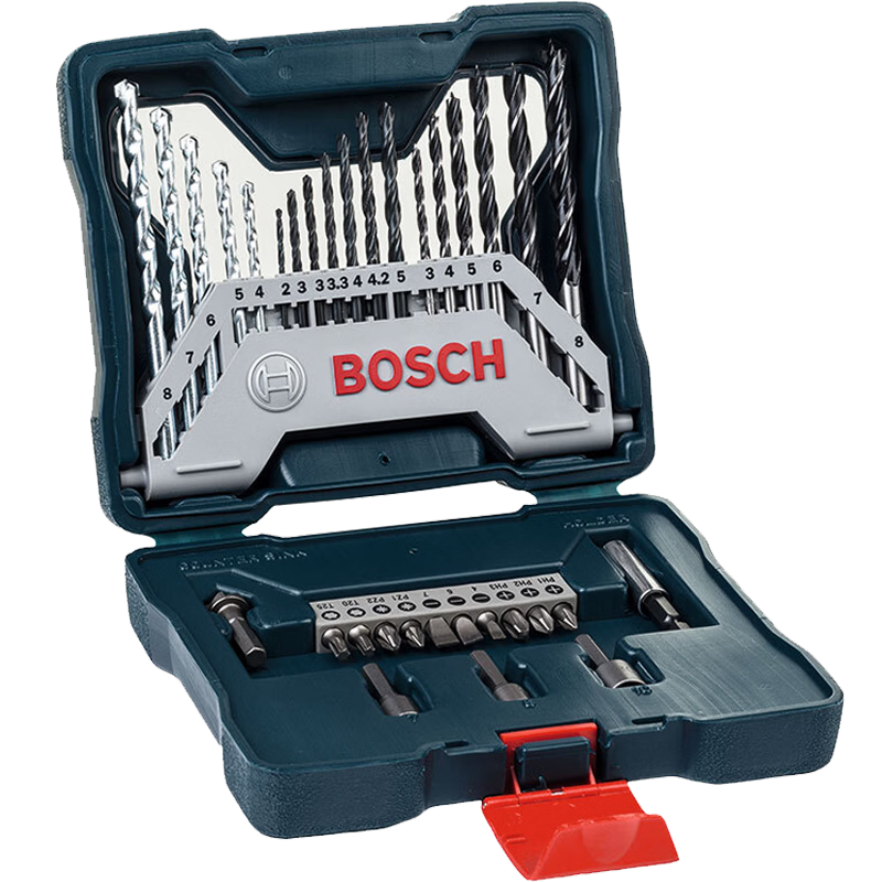 BOSCH Twist Drill Bit Masonry Woodworking Screwdriver Countersink Drill Bit Socket Set (33 Pieces) Round Shank Mixed Set