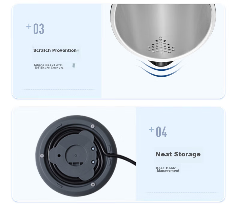 Morphyrichards Electric Kettle, Household Water Boiler, 1.5L Stainless Steel 304 Double-Layer Anti-Scalding, Real-Time Temperature Display, Boiling Kettle MR6070 White 22