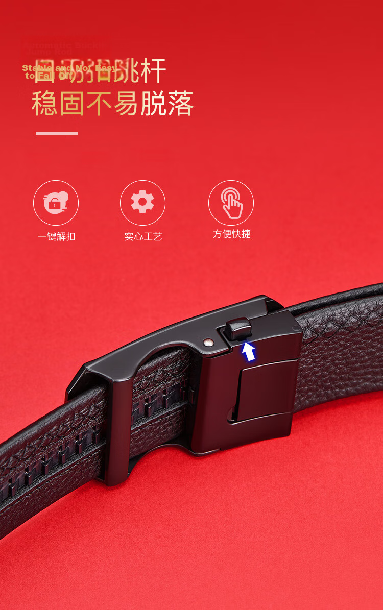 BOSTANTEN Men's Genuine Leather Belt with Automatic Buckle, Top Layer Cowhide Waistband, Gift Box, Trendy Formal Belt, Birthday Gift 3