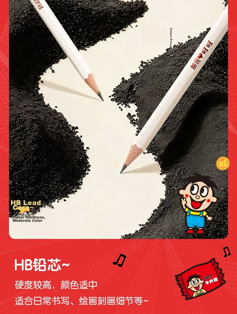 Deli Wangwang Series 10-Pack HB Hexagonal Wooden Pencils for Students Exam Sketch Drawing Writing Practice Back to School Stationery Writing Pencils 4
