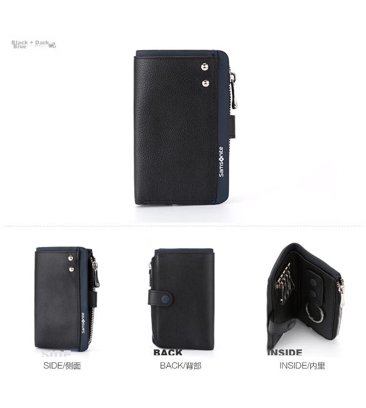Samsonite Men's Multifunctional Leather Key Case Card Holder Coin Purse Key Organizer Birthday Gift TK7 7