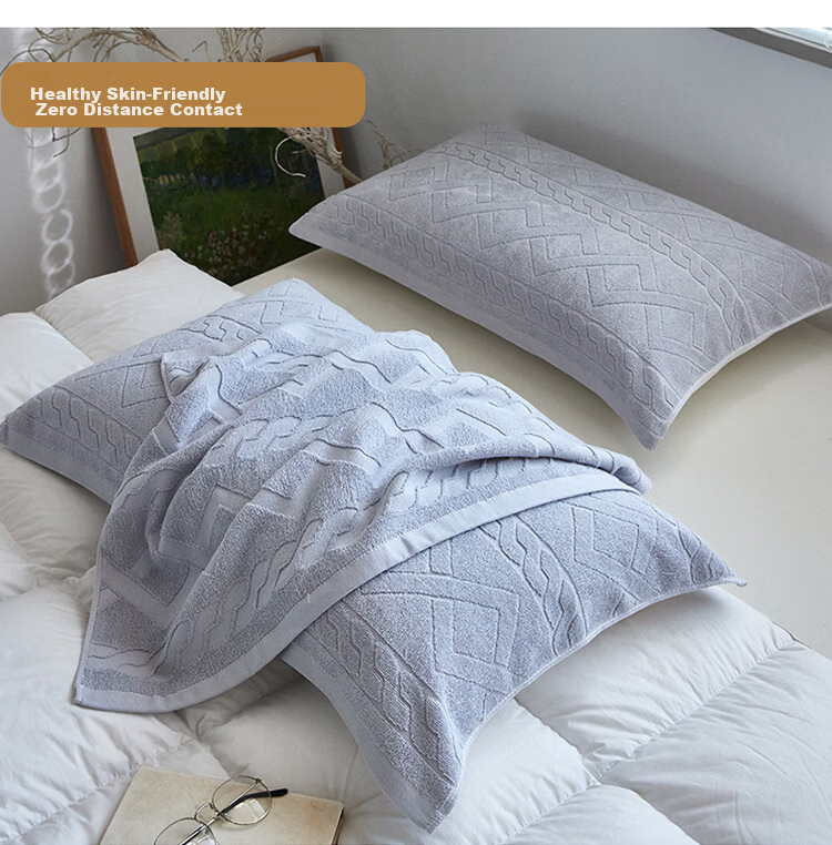 MUJI A-Class 100% Cotton Terry Pillowcase Summer Home Pure Cotton Pillow Cover 52x75cm Single Pack 14