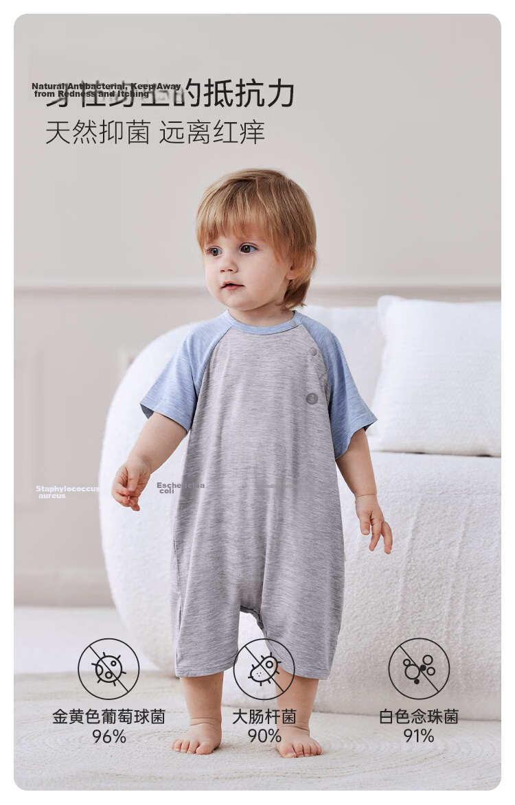 Babylove Baby Summer Thin Breathable Bamboo Fiber Short Sleeve Romper Jumpsuit Casual Sleepwear 8