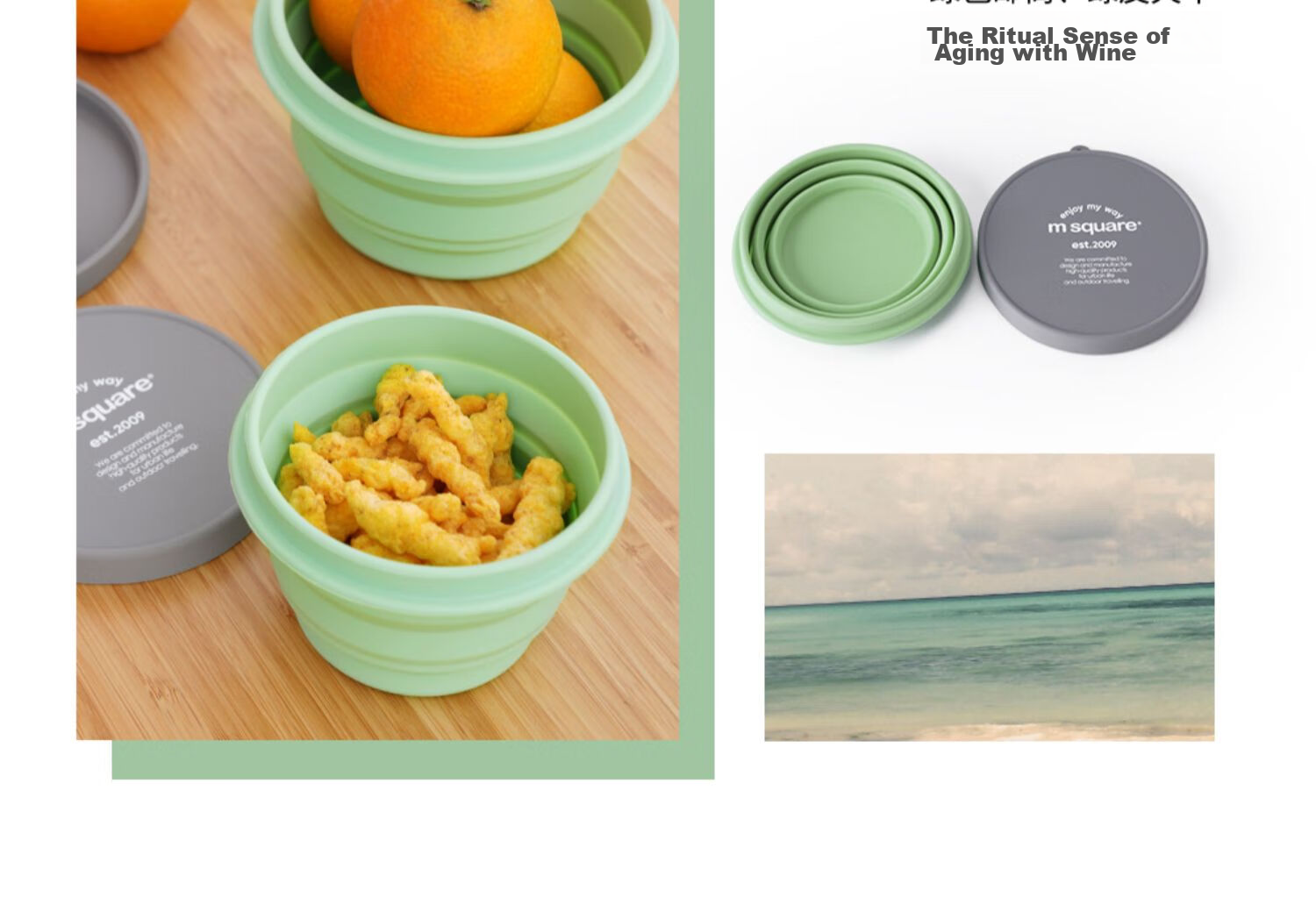 M Square Folding Bowl Portable Travel Silicone Cup Bowl Food-Grade Ramen Bowl Camping Picnic Baby Bowl Blue Large Bowl 11