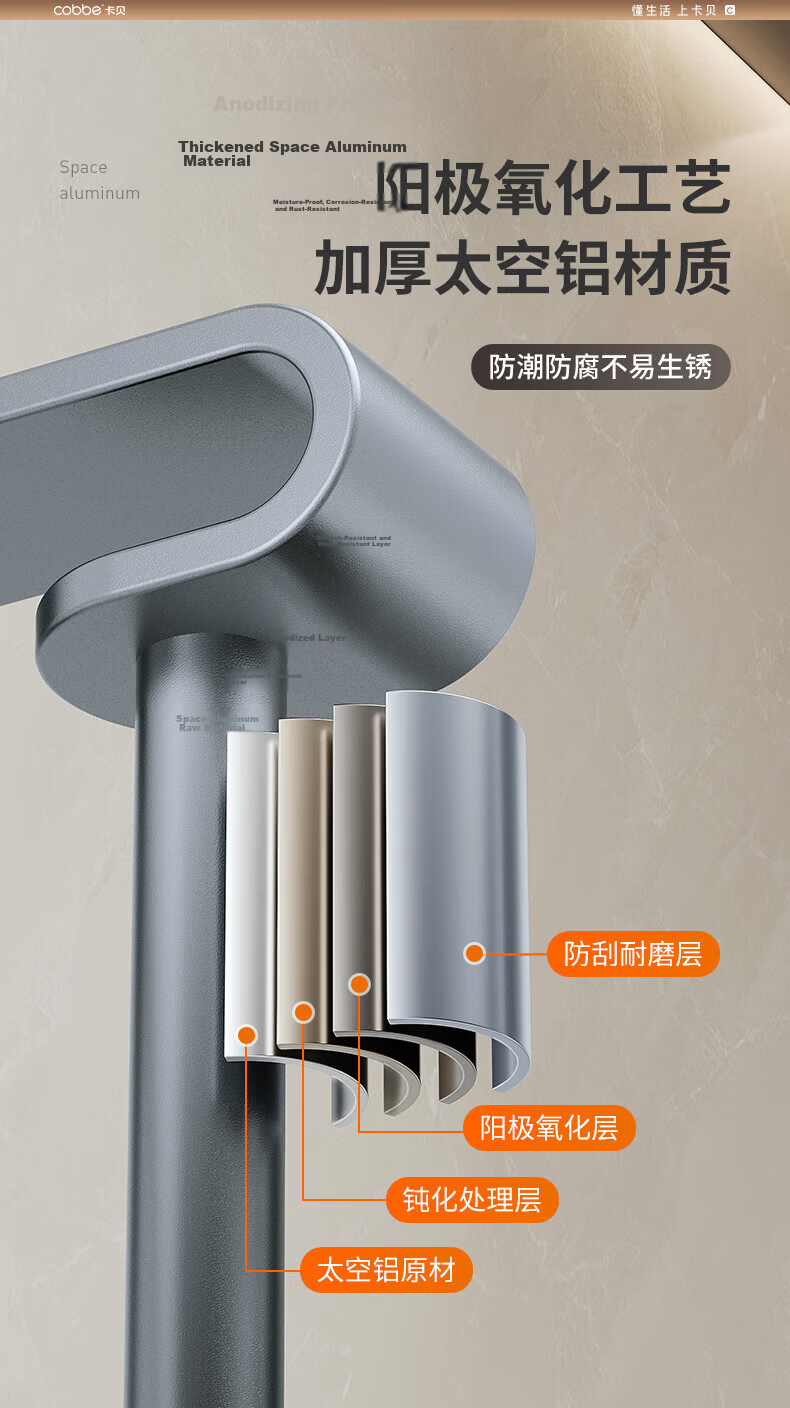 Cobbe Kitchen Rotating Hook Wall-Mounted No-Drill Storage Rack Pot Ladle Cutting Board Holder Adhesive Suction Cup 8