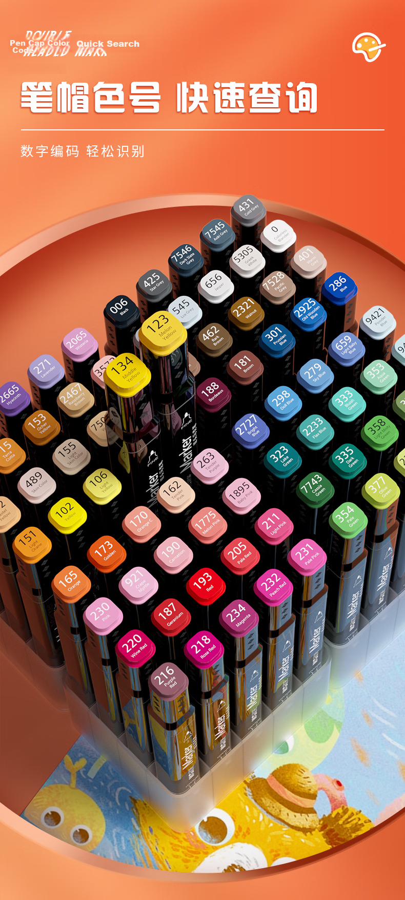 M&G Stationery, 168 Colors Alcohol Markers, Watercolor Pens, Dual-Tip Anime Oil-Based Paint Brushes, Marker Set, Student Supplies, Children's Birthday And Graduation Gifts 3
