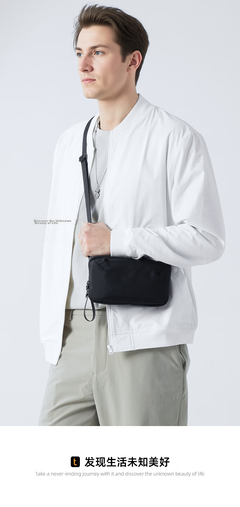 MARK RYDEN Men's Crossbody Bag Portable Small Commuter Travel Shoulder Bag Detachable Compact Storage MR262 Classic Black 4