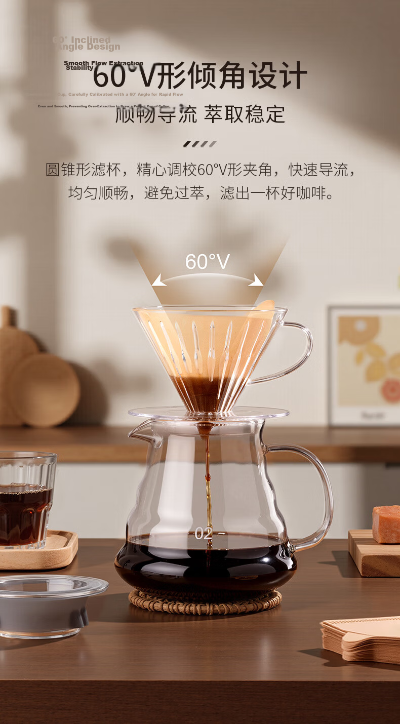 CLITON Pour-Over Coffee Maker Set with Electric Coffee Grinder, Hand-Crank Coffee Machine, Pour-Over Kettle, Filter Cup, Electronic Scale, Storage Rack, 10 Pieces 18