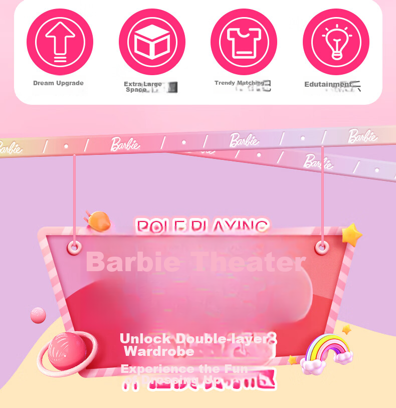 Barbie (Random Fashion Style), Barbie Pink Dream Wardrobe Birthday Gift Dress-Up HXD58 3
