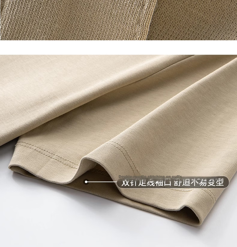 ROMON Men's Liquid Ammonia Mercerized Cotton Polo Shirt Short Sleeve Summer High-End Business Casual T-Shirt Khaki 2XL 24