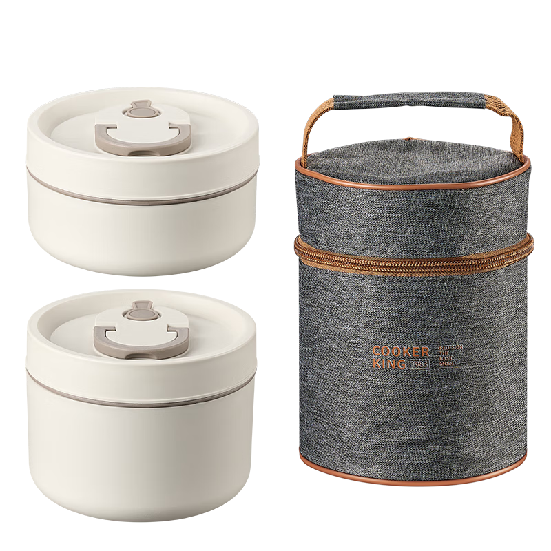 COOKER KING Insulated Lunch Box Food Grade 304 Stainless Steel Layered Large Capacity Adult Multi-layer Portable Bento Box 5-Piece Set