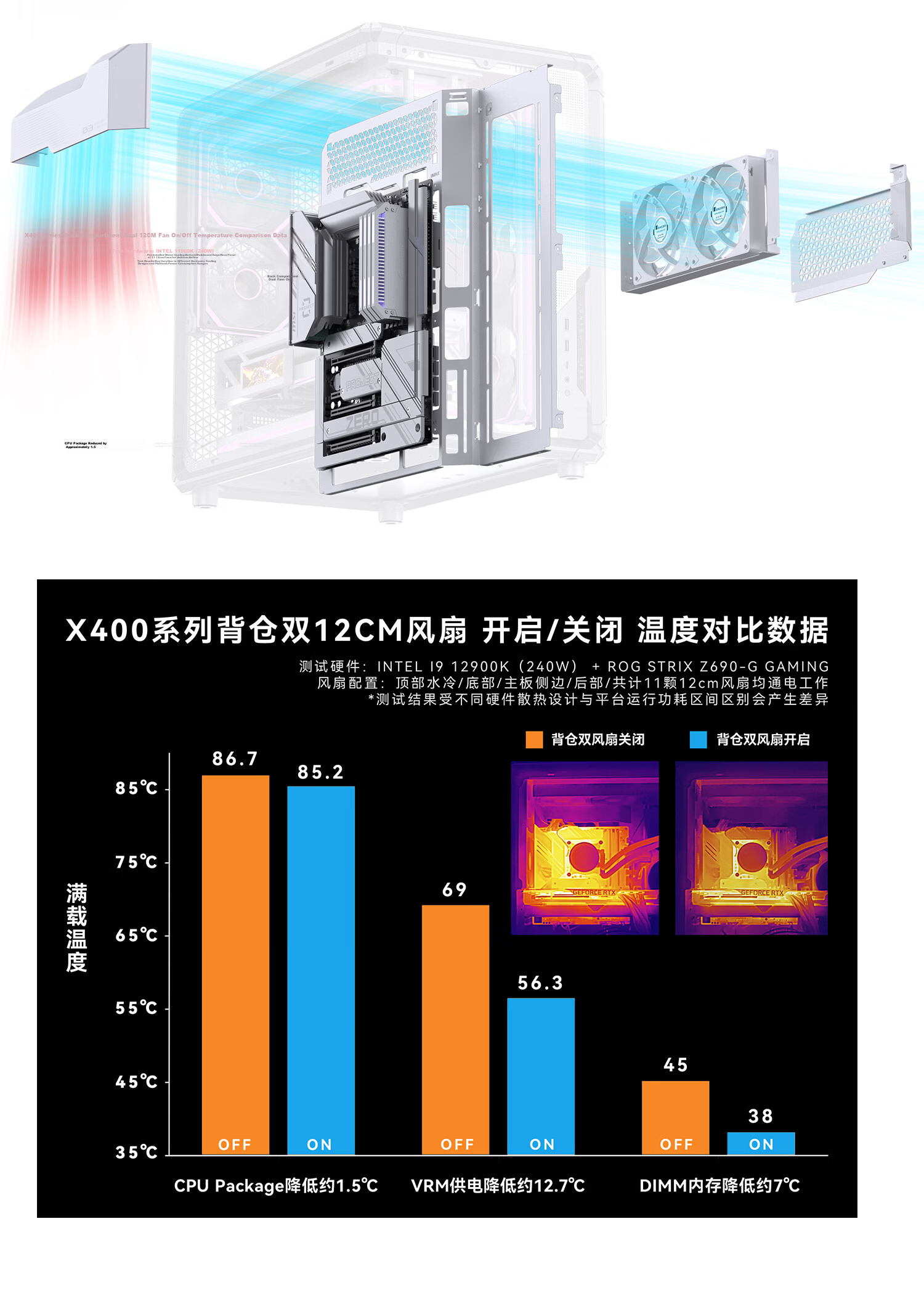 JONSBO X400CG White ATX Curved Seascape Case (Gaming Frame/360mm Water Cooling/5V ARGB Lighting/13 Fan Slots/Back I/O/Motherboard Airflow Design) 11
