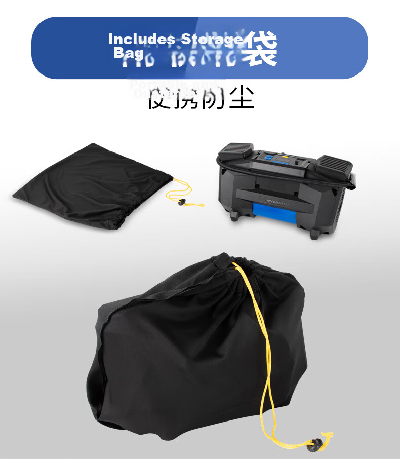 MICHELIN High-Power Dual-Cylinder Inflator Pump for Vehicles, Electric Bicycles, And Car Tires 12314 8