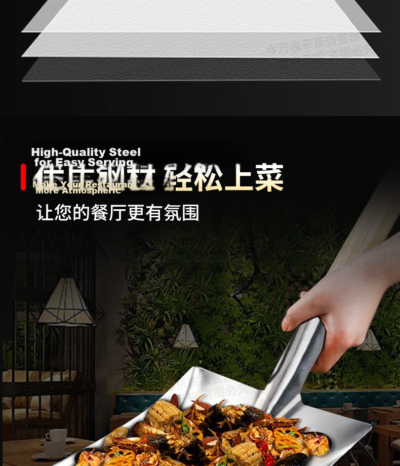 Jinwanfu Stainless Steel Spatula with Wooden Handle Medium Large Cooking Spatula Commercial Kitchen Chef Spatula 7