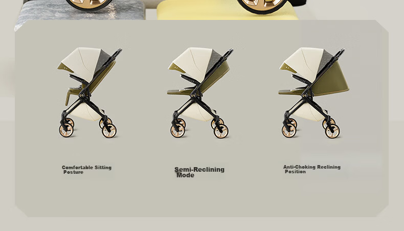 DearMom Baby Stroller Roman Holiday Reversible Foldable Lightweight High Landscape Shock Absorption Pushchair 62