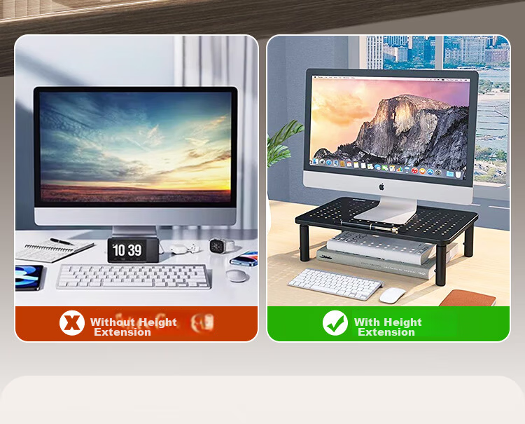 NVV Monitor Riser Laptop Stand Desktop Computer Monitor Stand Desk Organizer Keyboard Storage Base NP-14 9