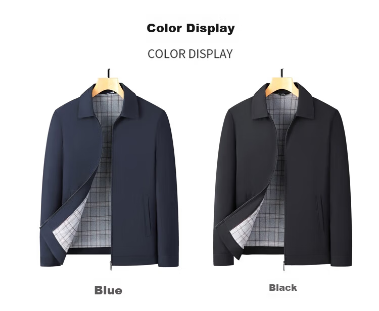 TUCANO Men's Business Casual Jacket, Turn-down Collar Executive Coat, Fashionable Versatile Windproof Comfortable Top, Navy Blue L 9