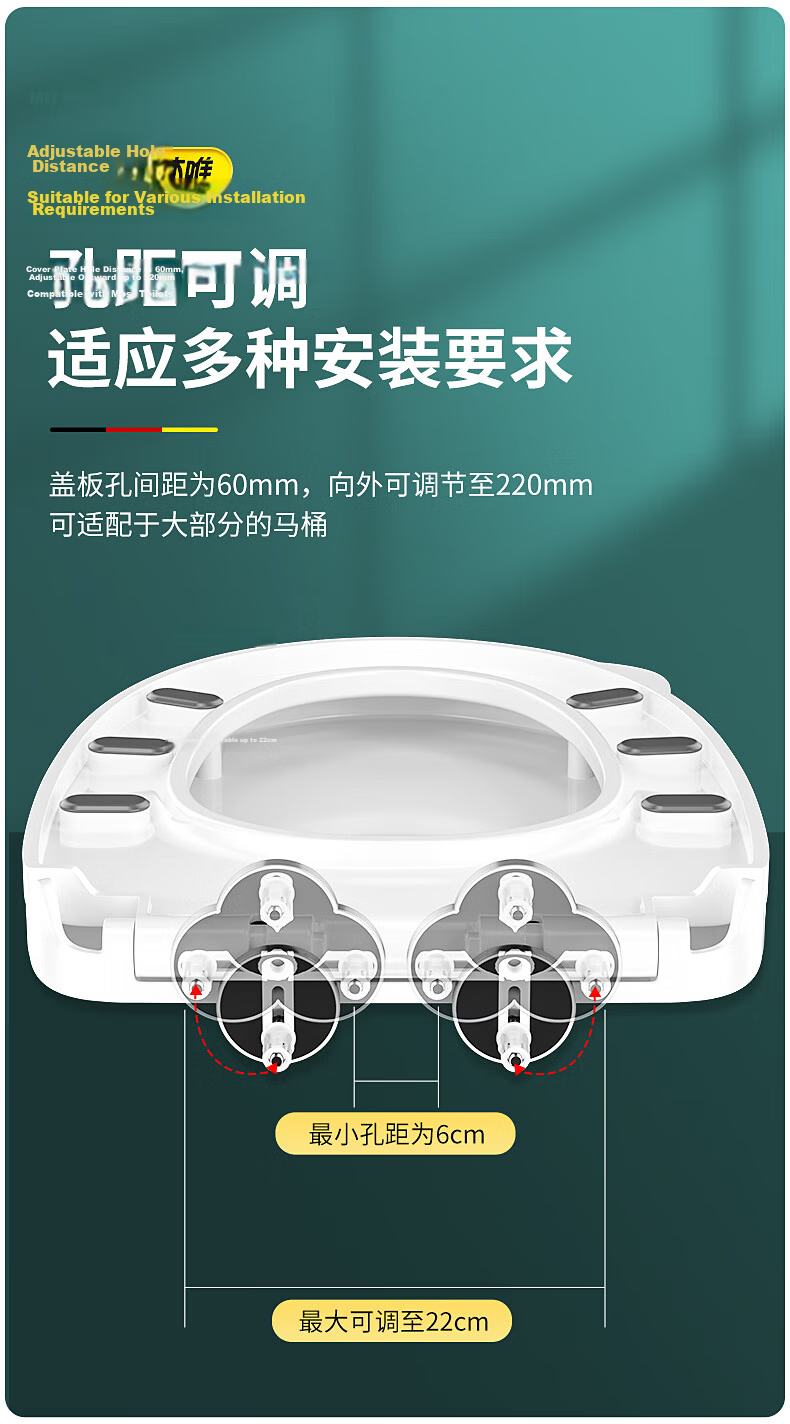 Muvi Toilet Seat Cover Universal U-Shaped Enlarged Ring Accessory Thickened Toilet Lid Old-Style Slow-Close Seat Cushion Cover Plate 5028M 16