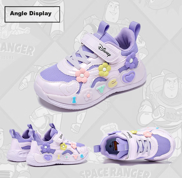 Disney Girls' Sports Shoes Children's Outdoor Comfortable Running Shoes Trendy Casual Sneakers Light Pink Size 27 13