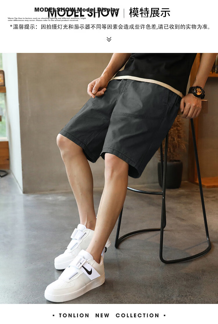 Langsha 2026 Summer New Men's Casual Shorts Loose Lightweight Versatile American Retro Style 4