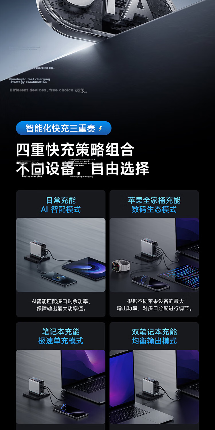CUKTECH CoolState GaN Ultra 10 Super Power 120W Multi-Port Fast Charger Compatible with Mijia App PPS 100W Laptop Apple Xiaomi 9