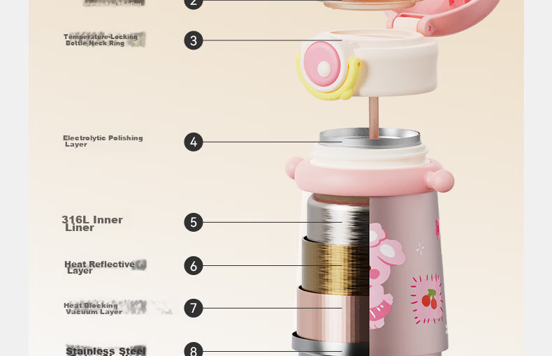 HAERS Baby Insulated Cup Ocean Blue Straw Training Cup Gravity Ball Anti-Choke Children's Water Bottle Children's Day Gift 16
