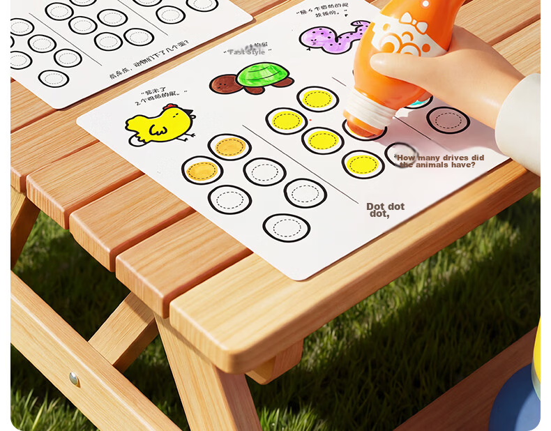 Melo Childhood Little Colorful Dot Pens Children's Early Education Baby Enlightenment Doodle Set Kindergarten Drawing Starter 6 Colors 19