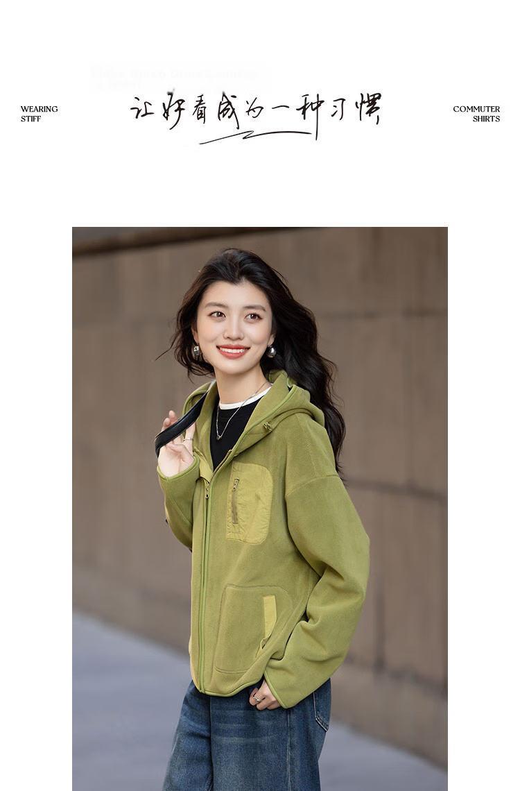 Demana Warm Experience Winter Simple Korean Style Hooded Plush Dense Warmth Edged Loose Slimming Women's Coat 16