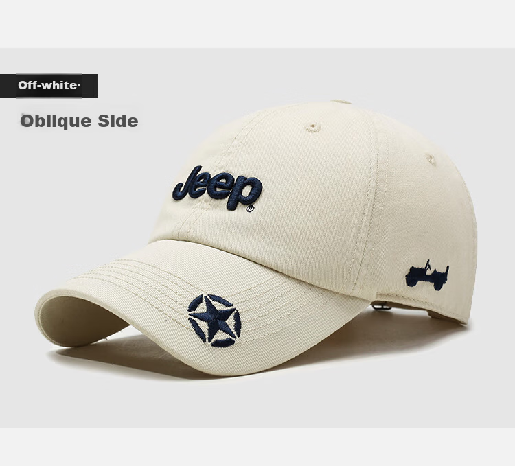 JEEP Men's Baseball Cap Four-Season Trendy Versatile Sunshade Hat Unisex Black 27