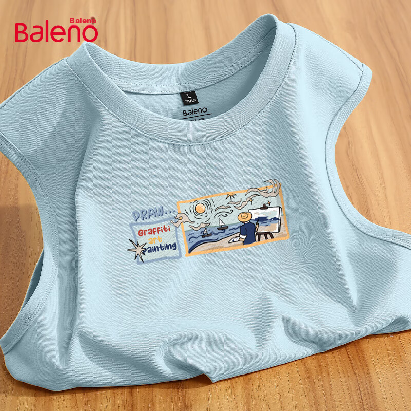 Baleno Cotton Men's Summer Vest Casual Fresh Sports Sleeveless Basic Simple Hong Kong Style Ins Versatile Trendy Men's Tank Top 24