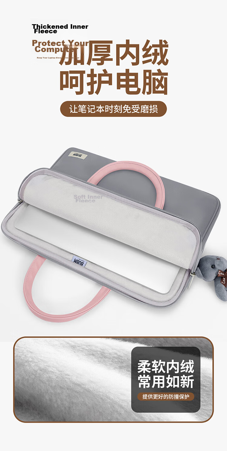 BUBM Cute Laptop Bag for Women 14 Inch, Suitable for Huawei, Lenovo Notebooks, Crossbody Apple Fashion Shoulder Bag 5