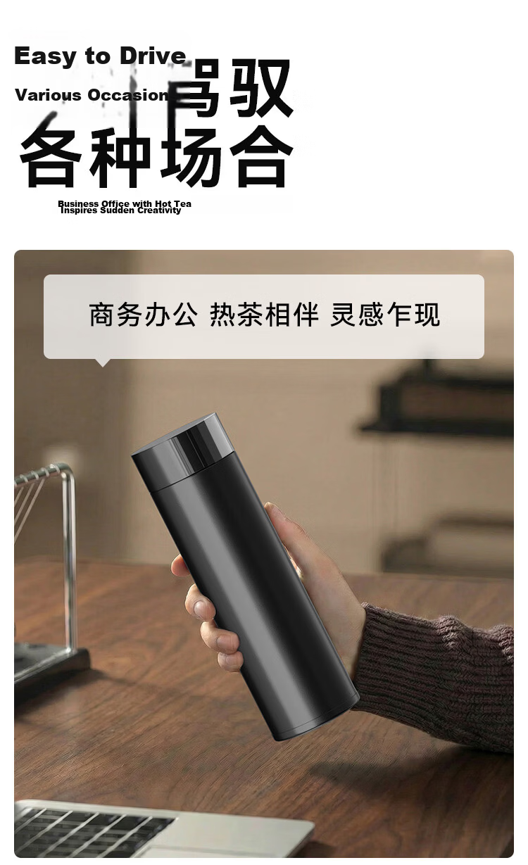 JD Jingzao Insulated Water Bottle Men Women Children Coffee 316L Stainless Steel Seamless Liner White 500ml 10
