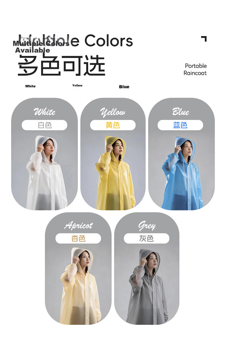 BANANA TRIP Disposable Thickened Adult Raincoat Anti-Rainstorm Outdoor Hiking Mountaineering Full-Body Rain Poncho Gray 1 Pack 11