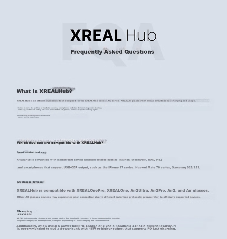 XREAL Hub Smart AR Glasses Adapter for Simultaneous Charging and Use Switch Essential Handheld Direct Connection 120Hz High Refresh PD Fast Charging 12